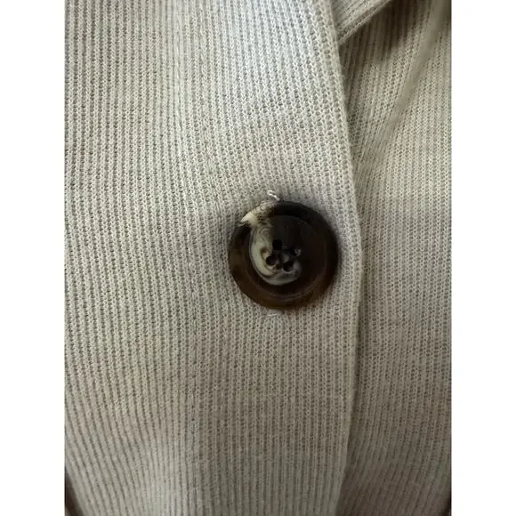 Hippie Rose Ribbed Knit Shacket Jacket Beige Button Front Utility Shirt Size S - Picture 4 of 10